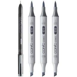 Ciao Shade Set Light Cool Gray Lot de 4 dans le groupe Stylos / Crayons d'artistes / Feutres d'illustrations chez Pen Store (135147)