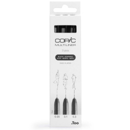 Multiliner Classic Lot de 3 Black Fine dans le groupe Stylos / Écrire / Feutres Fineliners chez Pen Store (135148)