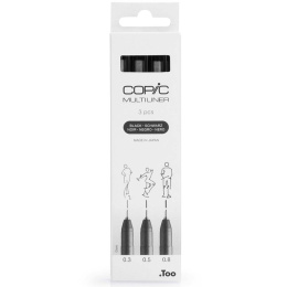 Multiliner Classic Lot de 3 Black Medium dans le groupe Stylos / Écrire / Feutres Fineliners chez Pen Store (135149)