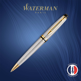 Expert Steel/Gold Stylo à bille dans le groupe Stylos / Stylo haute de gamme / Stylo à bille chez Pen Store (135461)