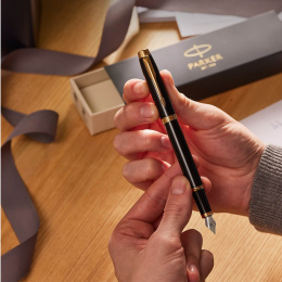 IM Grey/Gold Stylo-plume dans le groupe Stylos / Stylo haute de gamme / Stylo à plume chez Pen Store (135471_r)