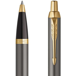 IM Grey/Gold Stylo à bille dans le groupe Stylos / Stylo haute de gamme / Stylo à bille chez Pen Store (135474)