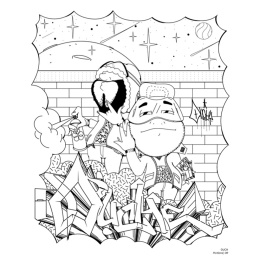 American Graffiti Coloring Book dans le groupe Loisirs créatifs / Livres / Album de coloriage pour les adultes chez Pen Store (135491)