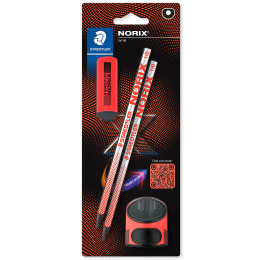 Kit scolaire Norix crayons + accessoires Red dans le groupe Kids / Crayons pours les enfants / Stylos pour les enfants chez Pen Store (135512)