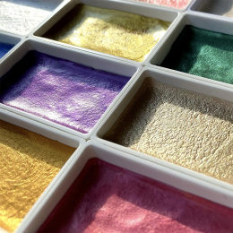 Gansai Tambi aquarelle lot de 24 Metallic dans le groupe Matériels d'artistes / Couleurs de l'artiste / Peinture aquarelle / Aquarelle en godet chez Pen Store (135536)