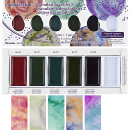 Gansai Tambi Aquarelle lot de 5 Granulating Colors 2 dans le groupe Matériels d'artistes / Couleurs de l'artiste / Peinture aquarelle / Aquarelle en godet chez Pen Store (135537)