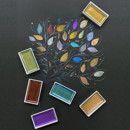 Gansai Tambi aquarelle lot de 24 Metallic 2 dans le groupe Matériels d'artistes / Couleurs de l'artiste / Peinture aquarelle / Aquarelle en godet chez Pen Store (135538)
