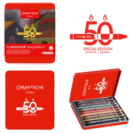 Neocolor II Aquarelle 50 Years Dark Set de 10 dans le groupe Matériels d'artistes / Couleurs de l'artiste / Pastels / Pastels à la cire chez Pen Store (135632)