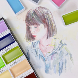 Gansai Tambi Aquarelle Lot de 18 dans le groupe Matériels d'artistes / Couleurs de l'artiste / Peinture aquarelle / Aquarelle en godet chez Pen Store (135660)