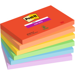 Post-it Super Sticky 76x127 Mélange de couleurs Playful pack de 6 dans le groupe Papiers & Blocs / Écrire et consigner / Post-it et blocs-notes chez Pen Store (135720)