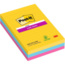 Post-it Super Sticky 101 x 152 mm Mélange de couleurs Carnival Ligné pack de 3 dans le groupe Papiers & Blocs / Écrire et consigner / Post-it et blocs-notes chez Pen Store (135725)