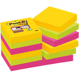 Post-it Super Sticky 47,6x47,6 Mélange de couleurs Carnival pack de 12 dans le groupe Papiers & Blocs / Écrire et consigner / Post-it et blocs-notes chez Pen Store (135729)