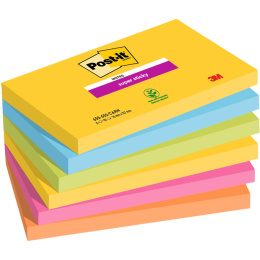Post-it Super Sticky 76x127 Mélange de couleurs Carnival pack de 6 dans le groupe Papiers & Blocs / Écrire et consigner / Post-it et blocs-notes chez Pen Store (135731)