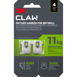 Claw Crochet pour cadre sur plaque de plâtre 11 kg lot de 4 dans le groupe Loisirs créatifs / Organiser / Cadres / Système de suspension pour cadres chez Pen Store (135736)