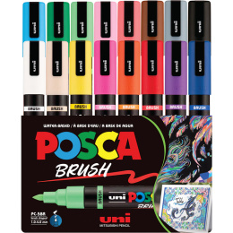 Posca Brush PC-5BR lot de 16 dans le groupe Stylos / Crayons d'artistes / Feutres d'illustrations chez Pen Store (135921)