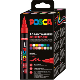 Posca Brush PC-5BR lot de 16 dans le groupe Stylos / Crayons d'artistes / Feutres d'illustrations chez Pen Store (135921)