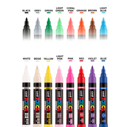 Posca Brush PC-5BR lot de 16 dans le groupe Stylos / Crayons d'artistes / Feutres d'illustrations chez Pen Store (135921)