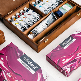 PRIMAcryl Peinture acrylique Wooden Box set dans le groupe Matériels d'artistes / Couleurs de l'artiste / Peinture acrylique chez Pen Store (136014)