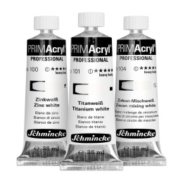 PRIMAcryl Peinture acrylique 35 ml Blanc ensemble de 3 dans le groupe Matériels d'artistes / Couleurs de l'artiste / Peinture acrylique chez Pen Store (136015)