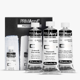 PRIMAcryl Peinture acrylique 35 ml Blanc ensemble de 3 dans le groupe Matériels d'artistes / Couleurs de l'artiste / Peinture acrylique chez Pen Store (136015)