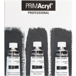 PRIMAcryl Peinture acrylique 35 ml Noir ensemble de 3 dans le groupe Matériels d'artistes / Couleurs de l'artiste / Peinture acrylique chez Pen Store (136016)