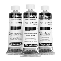 PRIMAcryl Peinture acrylique 35 ml Noir ensemble de 3 dans le groupe Matériels d'artistes / Couleurs de l'artiste / Peinture acrylique chez Pen Store (136016)