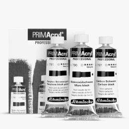 PRIMAcryl Peinture acrylique 35 ml Noir ensemble de 3 dans le groupe Matériels d'artistes / Couleurs de l'artiste / Peinture acrylique chez Pen Store (136016)