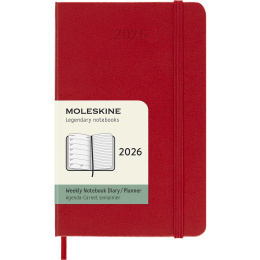 Calendrier 12M Weekly Notebook 2026 Hardcover Pocket Red dans le groupe Papiers & Blocs / Calendriers et agendas / Calendriers 12 mois chez Pen Store (136123)