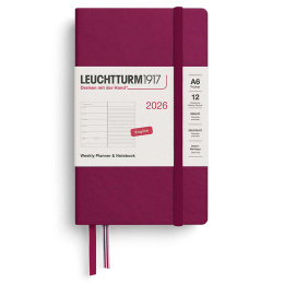 Calendrier Weekly Planner & Notebook 2026 A6 Port Red dans le groupe Papiers & Blocs / Calendriers et agendas / Calendriers 12 mois chez Pen Store (136232)