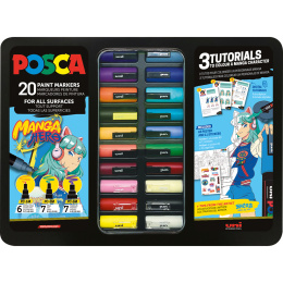 Posca Manga Hero Ensemble de 20 dans le groupe Stylos / Crayons d'artistes / Marqueurs acryliques chez Pen Store (136281) Posca Manga Hero Ensemble de 20 dans le groupe Stylos / Crayons d'artistes / Marqueurs acryliques chez Pen Store (136281)