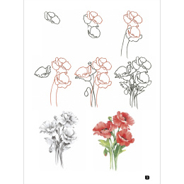 Draw 100: Flowers dans le groupe Loisirs créatifs / Livres / Livres pour inspiration chez Pen Store (136315)