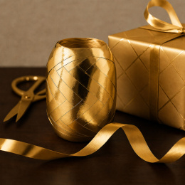 Ruban cadeau métallisé 10m x 7 mm Or dans le groupe Loisirs créatifs / Fêtes et saisons / Emballage chez Pen Store (136411)