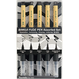 Bimoji Fude Brush Pen lot de 5 dans le groupe Stylos / Crayons d'artistes / Feutres pinceaux chez Pen Store (136420)