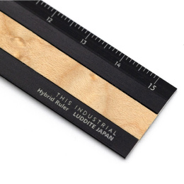 Règle Aluminium/Bois 15 cm Black/Bird's Eye Maple dans le groupe Loisirs créatifs / Accessoires Hobby / Règles chez Pen Store (136448)