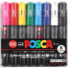 Posca PC-1MC Standard tones coffret de 8 dans le groupe Série de produits / Posca PC-1MC chez Pen Store (136458)