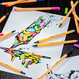 Point 88 Fineliner lot de 8 dans le groupe Stylos / Écrire / Feutres Fineliners chez Pen Store (136795)
