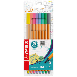 Point 88 Fineliner lot de 8 Pastel dans le groupe Kundsegment / Kundsegment Art chez Pen Store (136797)