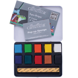 Set d’aquarelle Aqua Brique 10 pièces dans le groupe Matériels d'artistes / Couleurs de l'artiste / Peinture aquarelle / Aquarelle en godet chez Pen Store (136939)