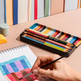 Bicolor Paul Smith Set de 12 + pinceau dans le groupe Stylos / Crayons d'artistes / Crayons aquarellables chez Pen Store (137004)
