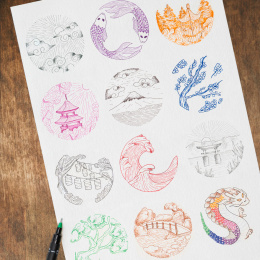 Pin Fine Line Colours Lot de 8 dans le groupe Stylos / Crayons d'artistes / Feutres Fineliners chez Pen Store (137085)