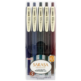 Sarasa Clip Vintage A lot de 5 dans le groupe Stylos / Écrire / Stylos encre gel chez Pen Store (137259)