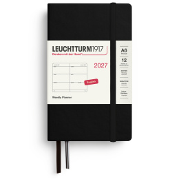 Calendrier Weekly Planner 2027 A6 Black dans le groupe Papiers & Blocs / Calendriers et agendas / Calendriers 12 mois chez Pen Store (137479)