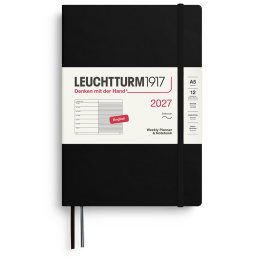 Calendrier Weekly Planner & Notebook 2027 A5 Soft Cover Black dans le groupe Papiers & Blocs / Calendriers et agendas / Calendriers 12 mois chez Pen Store (137493)