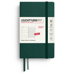 Calendrier Weekly Planner & Notebook 2027 A6 Forest Green dans le groupe Papiers & Blocs / Calendriers et agendas / Calendriers 12 mois chez Pen Store (137510)