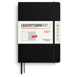 Calendrier Weekly Planner & Notebook 2026 A5 Black dans le groupe Papiers & Blocs / Calendriers et agendas / Calendriers 12 mois chez Pen Store (137512)