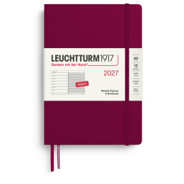 Calendrier Weekly Planner & Notebook 2026 A5 Port Red dans le groupe Papiers & Blocs / Calendriers et agendas / Calendriers 12 mois chez Pen Store (137515)