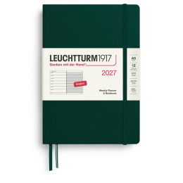 Calendrier Weekly Planner & Notebook 2026 A5 Forest Green dans le groupe Papiers & Blocs / Calendriers et agendas / Calendriers 12 mois chez Pen Store (137521)