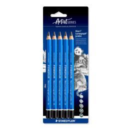 Crayon de graphite Mars Lumograph Jumbo set de 5 dans le groupe Stylos / Écrire / Crayons à papier chez Pen Store (137597)