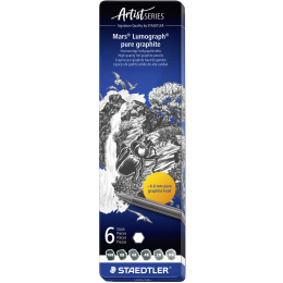 Crayons graphite Mars Lumograph lot de 6 dans le groupe Matériels d'artistes / Craie et Graphite / Graphite et crayon à papier chez Pen Store (137602)
