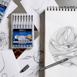 Pigment Liner lot de 8 dans le groupe Stylos / Crayons d'artistes / Feutres Fineliners chez Pen Store (137608)